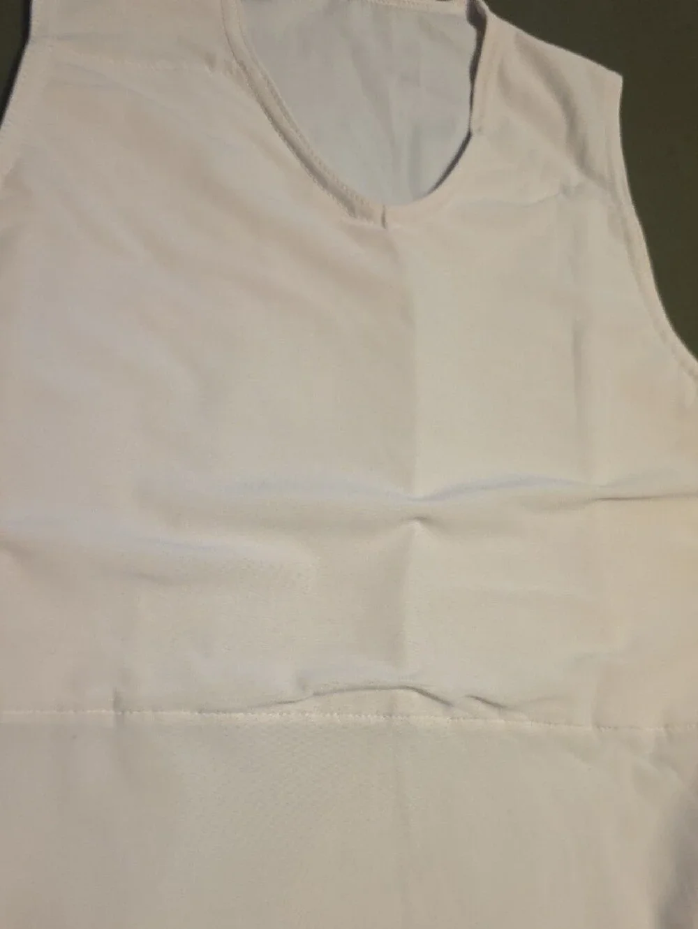gc2b FtM Trans Chest Binder White V-Neck Full Length XL